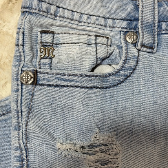 MISS ME BOYFRIEND CAPRI Women’s Distressed Straight Leg  Zipper JEANS SIZE 27 - Picture 7 of 16